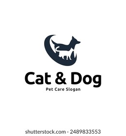 Dog and cat logo design. pet care concept element