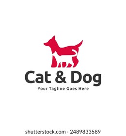 Dog and cat logo design. pet care concept element