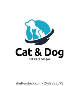 Dog and cat logo design. pet care concept element