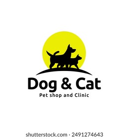 Dog and cat logo design. pet care concept element