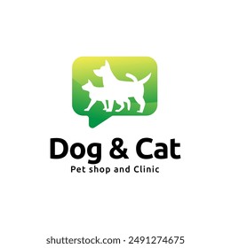 Dog and cat logo design. pet care concept element