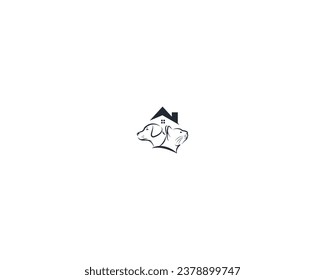 Dog and cat logo design template vector, line of pet logo design suitable for pet shop, store, caffe, business, hotel, veterinary clinic, Domestic animals vector illustration logotype, sign, symbol.