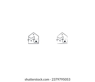 Dog and cat logo design template vector, line of pet logo design suitable for pet shop, store, caffe, business, hotel, veterinary clinic, Domestic animals vector illustration logotype, sign and symbol