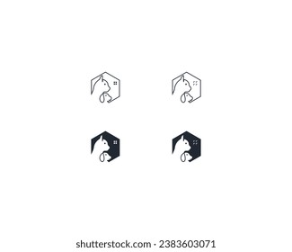 Dog and cat logo design template vector, line of pet logo design suitable for pet shop, store, caffe, business, hotel, veterinary clinic, Domestic animals vector illustration logotype, sign, symbol.