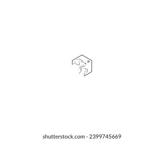 Dog and cat logo design template vector, line of pet logo design suitable for pet shop, store, caffe, business, hotel, veterinary clinic, Domestic animals vector illustration logotype, sign and symbol