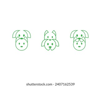 Dog and cat logo design template vector, line of pet logo design suitable for pet shop, store, cafe, business, hotel, veterinary clinic vector.