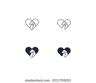 Dog and cat logo design template vector, line of pet logo design suitable for pet shop, store, caffe, business, hotel, veterinary clinic, Domestic animal vector illustration logotype, sign, symbol.