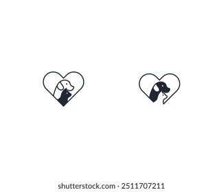Dog and cat logo design template vector, line of pet logo design suitable for pet shop, store, caffe, business, hotel, veterinary clinic, Domestic animals vector illustration logotype, sign or symbol