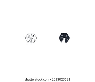 Vector de Plantilla de diseño de logotipo de perro y gato, línea de diseño de logotipo de mascota adecuado para tienda de mascotas, tienda, cafetería, negocio, hotel, clínica veterinaria, logotipo de Ilustración vectorial de animales domésticos, letrero o símbolo