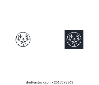 Vector de Plantilla de diseño de logotipo de perro y gato, línea de diseño de logotipo de mascota adecuado para tienda de mascotas, tienda, cafetería, negocio, hotel, clínica veterinaria, logotipo de Ilustración vectorial de animales domésticos, letrero o símbolo