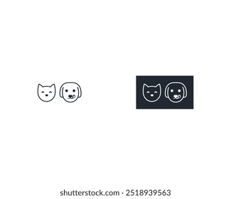 Design-Vorlage für Hunde- und Katzenlogo, Logo-Design für Haustiere, geeignet für Tierhandlung, Geschäft, Café, Geschäft, Hotel, Tierklinik, Haustiere, Vektorgrafik-Logo, Zeichen und Symbol.