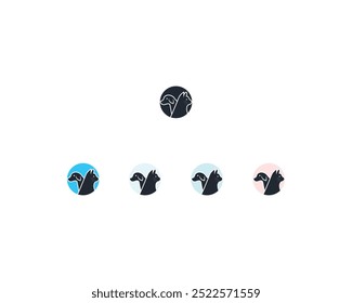 Vetor de modelo de design de logotipo de cão e gato, linha de design de logotipo de animal de estimação adequado para pet shop, loja, café, negócios, hotel, clínica veterinária, ilustração de vetor animal doméstico logotipo, sinal ou símbolo