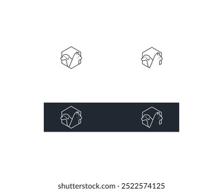 Dog and cat logo design template vector, line of pet logo design suitable for pet shop, store, caffe, business, hotel, veterinary clinic, Domestic animal vector illustration logotype, sign and symbol.