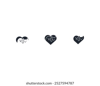 Dog and cat logo design template vector, line of pet logo design suitable for pet shop, store, cafe, business, hotel, veterinary clinic, Domestic animal vector illustration logotype, sign, symbol.