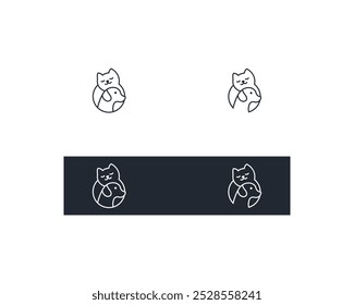 Dog and cat logo design template vector, line of pet logo design suitable for pet shop, store, caffe, business, hotel, veterinary clinic, Domestic animal vector illustration logotype, sign, symbol.