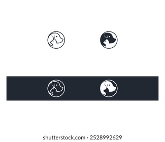 Dog and cat logo design template vector, line of pet logo design suitable for pet shop, store, cafe, business, hotel, veterinary clinic, Domestic animal vector illustration logotype, sign or symbol