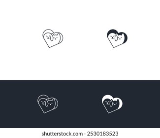 Dog and cat logo design template vector, line of pet logo design suitable for pet shop, store, cafe, business, hotel, veterinary clinic, Domestic animals vector illustration logotype, sign, symbol.