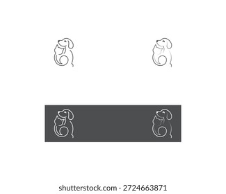 Vector de Plantilla de diseño de logotipo de perro y gato, línea de diseño de logotipo de mascota adecuado para tienda de mascotas, tienda, cafetería, negocio, hotel, clínica veterinaria, logotipo de Ilustración vectorial de animales domésticos, letrero, símbolo.