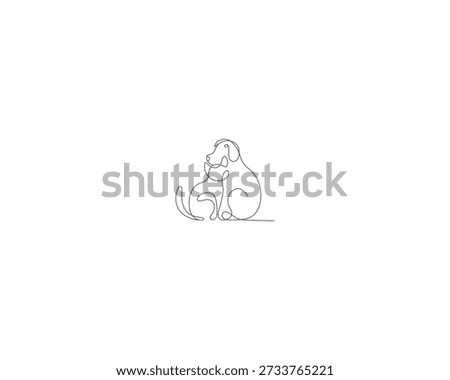 Dog and cat logo design template vector, line of pet logo design suitable for pet shop, store, caffe, business, hotel, veterinary clinic, Domestic animal vector illustration logotype, sign and symbol