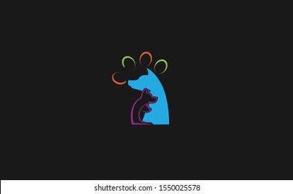 Dog and cat logo design vector