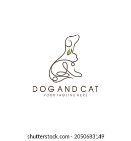 Vector de diseño del logo de perro y gato.