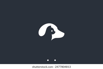 dog and cat logo design vector silhouette illustration
