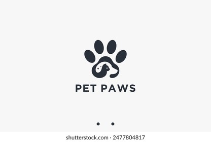 dog and cat logo design vector silhouette illustration