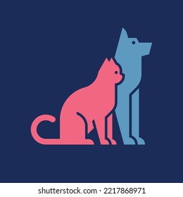 Dog and cat logo. Icon design. Template elements
