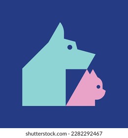 Logo de perros y gatos. Diseño de iconos. Elementos de plantilla