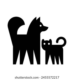 Logo de Perro y Gato. Diseño de iconos. Elementos de Plantilla	