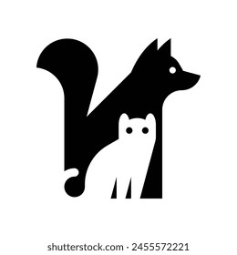 Dog and Cat logo. Icon design. Template elements	