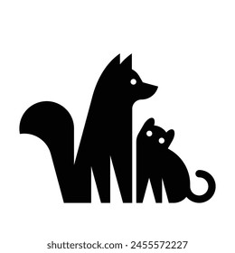 Logo de Perro y Gato. Diseño de iconos. Elementos de Plantilla	