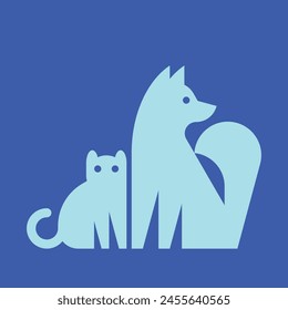 Logo de Perro y Gato. Diseño de iconos. Elementos de Plantilla	