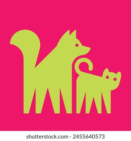 Dog and Cat logo. Icon design. Template elements	