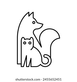 Dog and Cat logo. Icon design. Template elements	