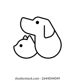 Logotipo de perro y gato. Diseño de iconos. Elementos de Plantilla