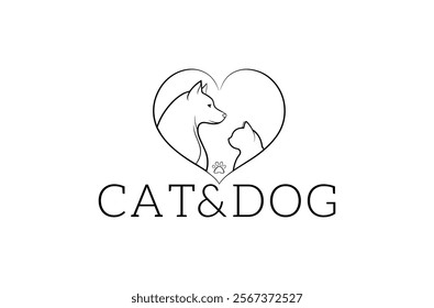 dog and cat logo, pet care logo, pet clinic logo design, cat logo, dog