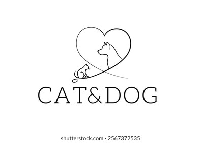 dog and cat logo, pet care logo, pet clinic logo design, cat logo, dog