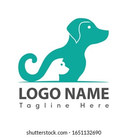 Dog and cat logo. Pet logo illustration vector design 