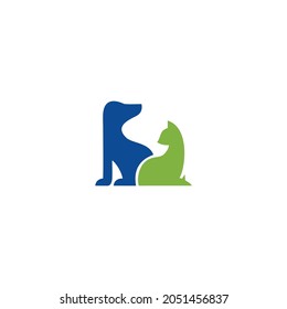 Dog and cat logo simple and clean