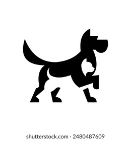 logo de perro y gato , simple y limpio