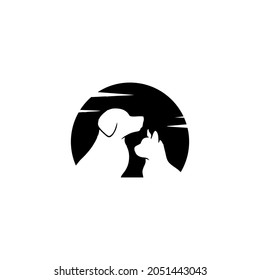 dog and cat logo simple elegance and clean