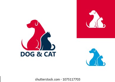 Dog And Cat Logo Template Design Vector, Emblem, Design Concept, Creative Symbol, Icon