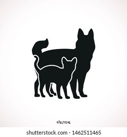 Dog And Cat Logo Template Design Vector, Emblem, Design Concept, Creative Symbol, Icon