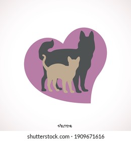 Dog And Cat Logo Template Design Vector, Emblem, Design Concept, Creative Symbol, Icon