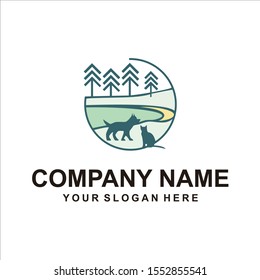 dog cat logo vector design