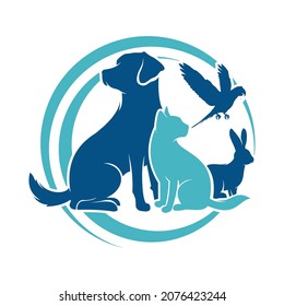 plantilla de diseño de vectores con logotipo de perro y gato