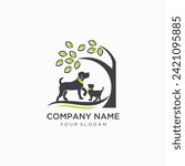 dog and cat logo vector template