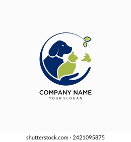 dog and cat logo vector template