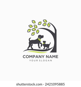 dog and cat logo vector template